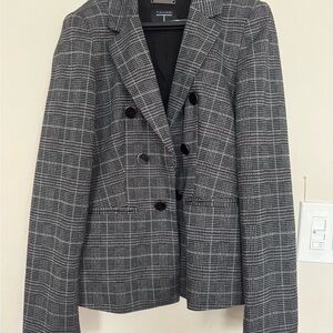 Zara Women's Gray Plaid Blazer